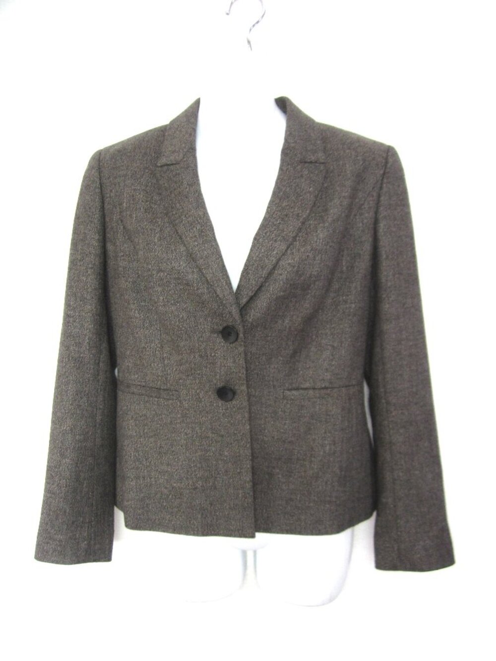 Nordstrom Classiques Entier Size 6P 6 Petite Wool Blend Jacket Blazer Gray Beige